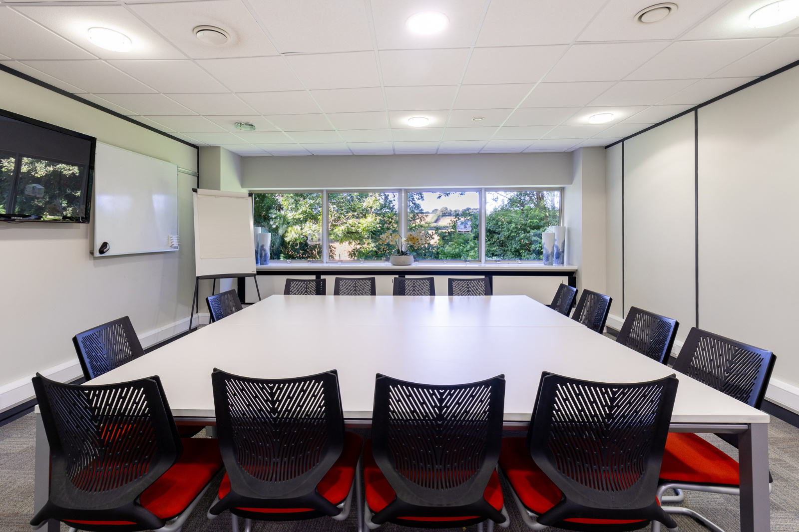 Glass door meeting room