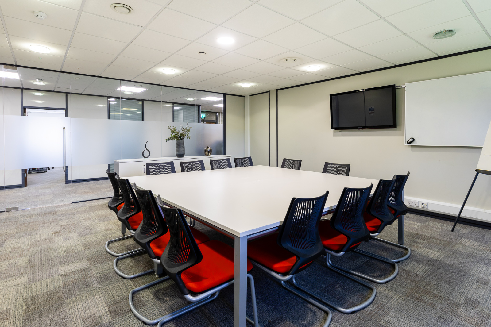 Glass door meeting room